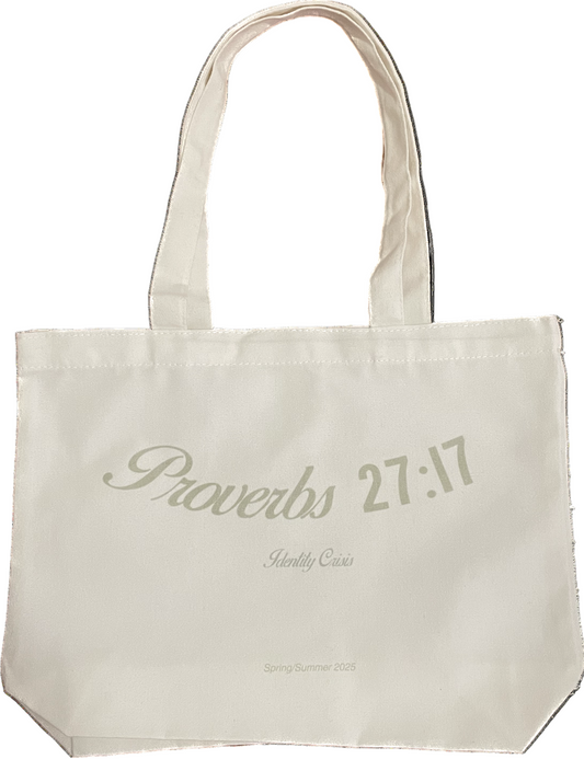 "Provervs 27:17" Tote Bag